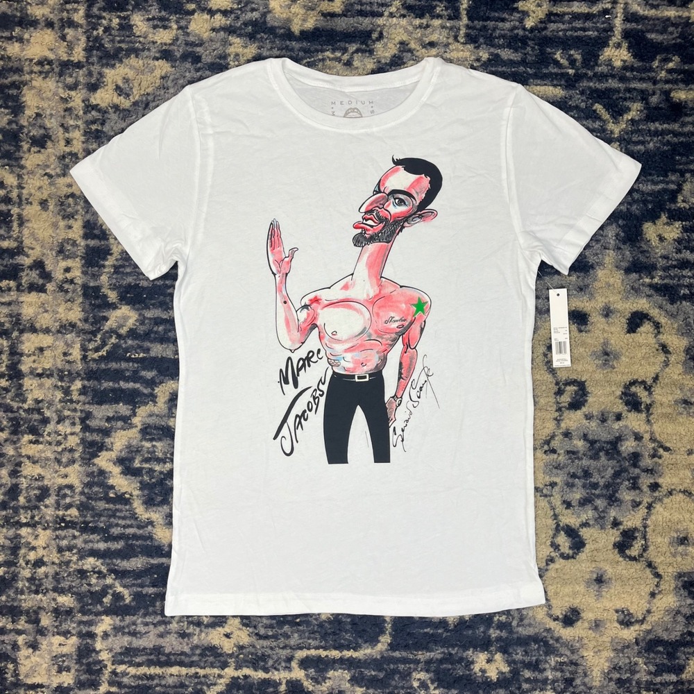 Marc Jacobs x Gerald Scarfe White Graphic T-Shirt Medium M7000229-100 NWT